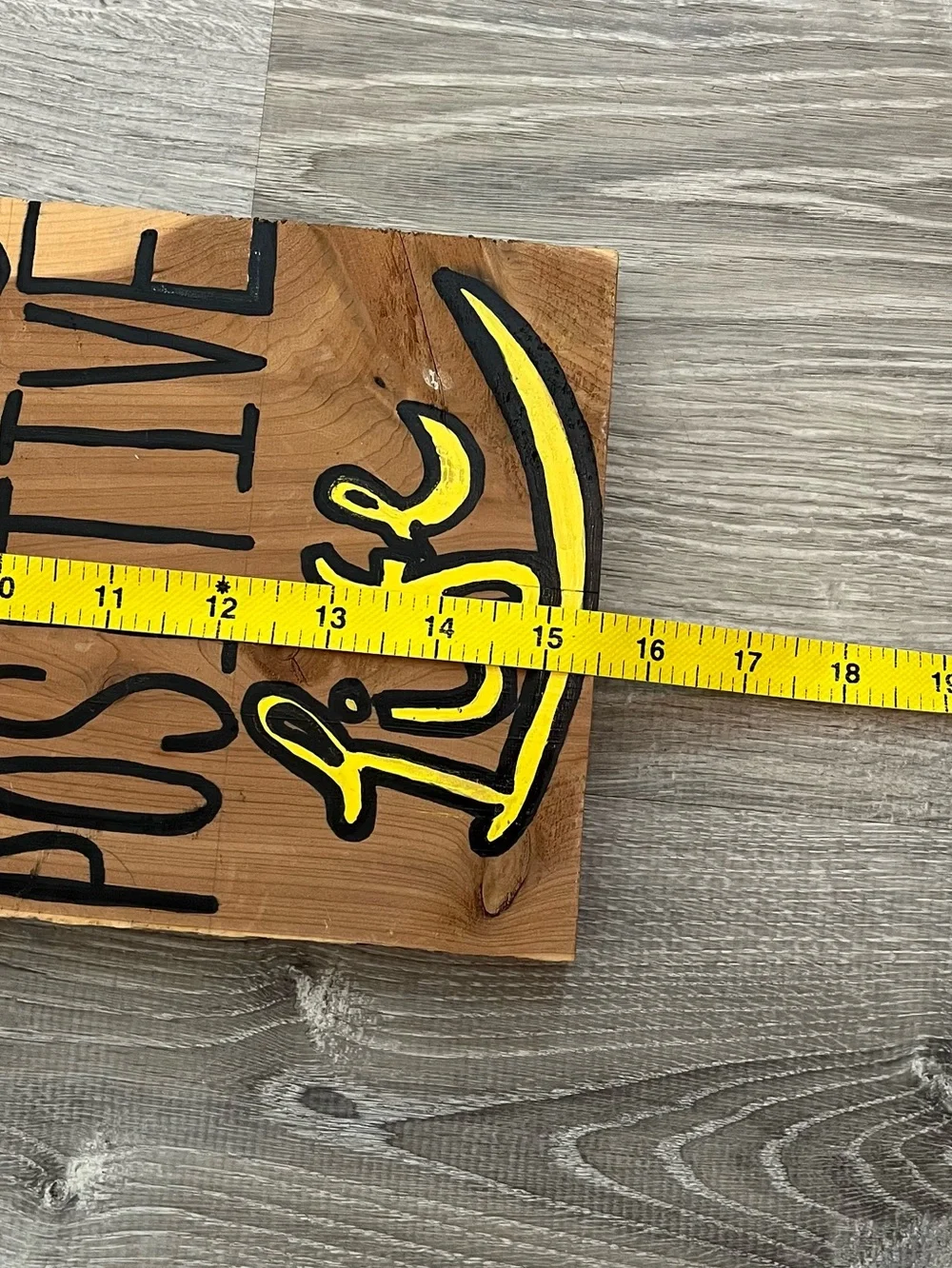 2 Yellow White Brown Wood Positive Vibes & You Are My Sunshine Wall Decor